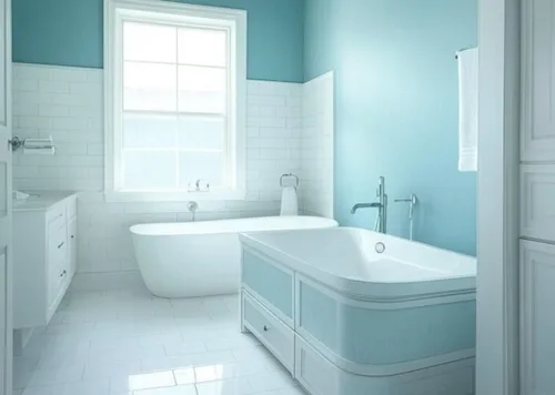 Salle de bain repeinte